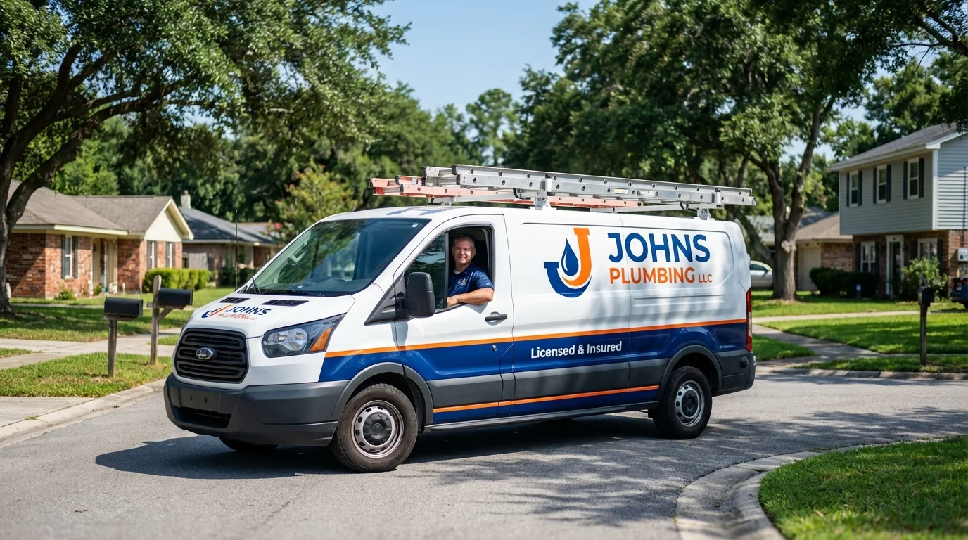 Johns Plumbing LLC service van in Steele, MO